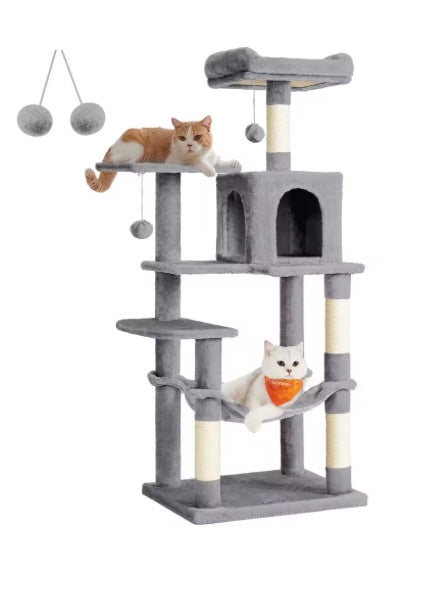 Cat Tree | Scratcher With Hammock, Toy And House