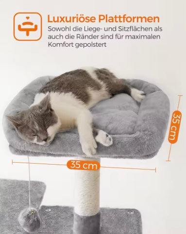 Cat Tree | Scratcher With Hammock, Toy And House