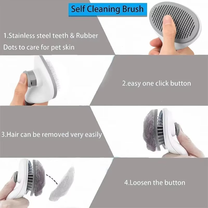 Self-Cleaning Brush For Cats And Dogs